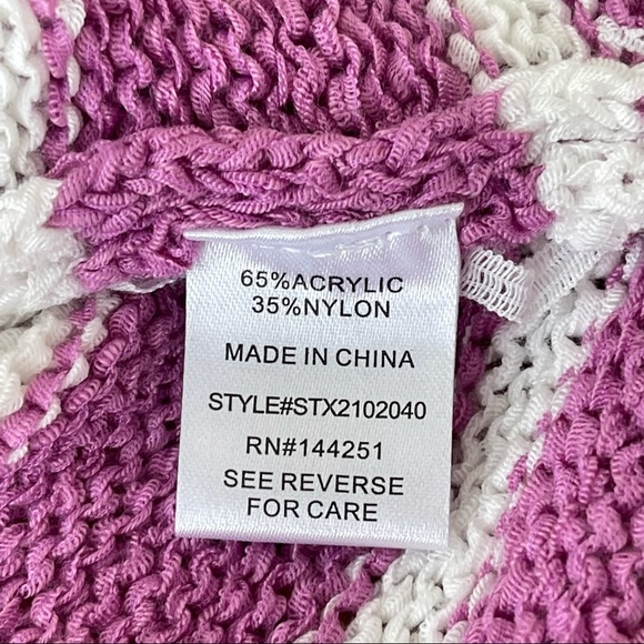 NWT C&C California purple with white stripes round neck slouchy fit sweater - Picture 10 of 13